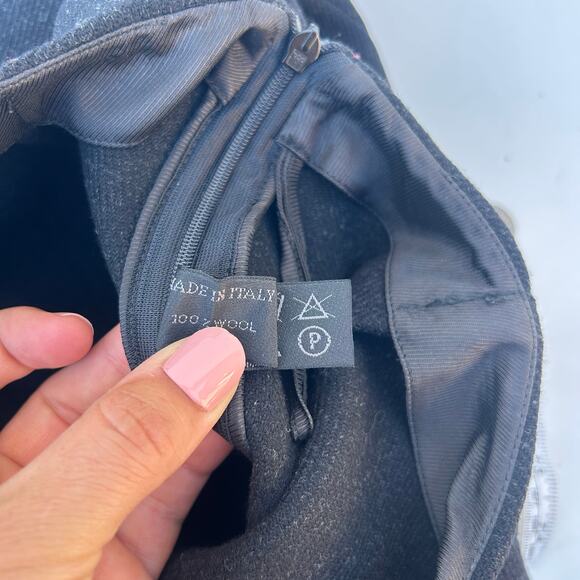 Vintage Prada Wool Midi Pencil Skirt Slit 2000s Office Gray Grey IT 42 Size 6 - Picture 7 of 7